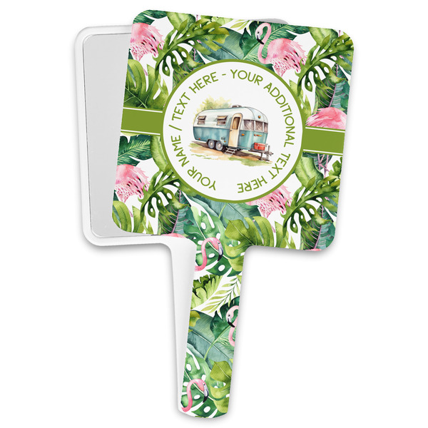Custom Flamingo & Camping Hand Mirror (Personalized)