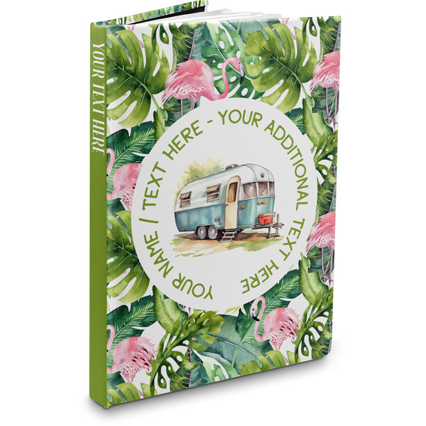Custom Flamingo & Camping Hardbound Journal - 5.75" x 8" (Personalized)