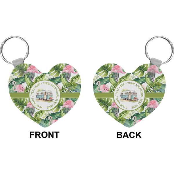 Flamingo & Camping Heart Keychain (Front + Back)