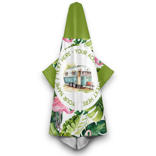 Flamingo & Camping Hooded Towel - Hanging