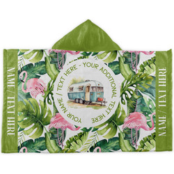 Flamingo & Camping Kids Hooded Towel (Personalized)