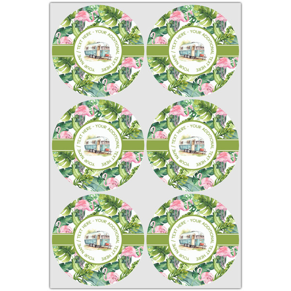 Flamingo & Camping Icing Circle - Large - Set of 6