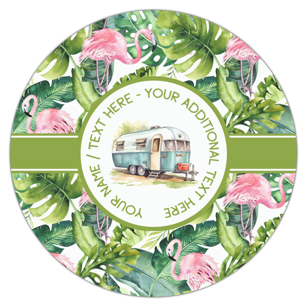 Flamingo & Camping Icing Circle - Large - Single