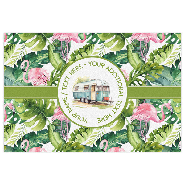 Flamingo & Camping Indoor / Outdoor Rug - 2'x3' - Front Flat