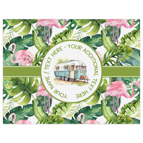 Flamingo & Camping Indoor / Outdoor Rug - 6'x8' - Front Flat