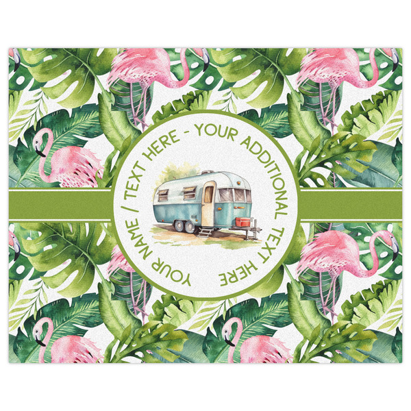 Flamingo & Camping Indoor / Outdoor Rug - 8'x10' - Front Flat