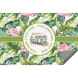 Flamingo & Camping Indoor / Outdoor Rug (Personalized)