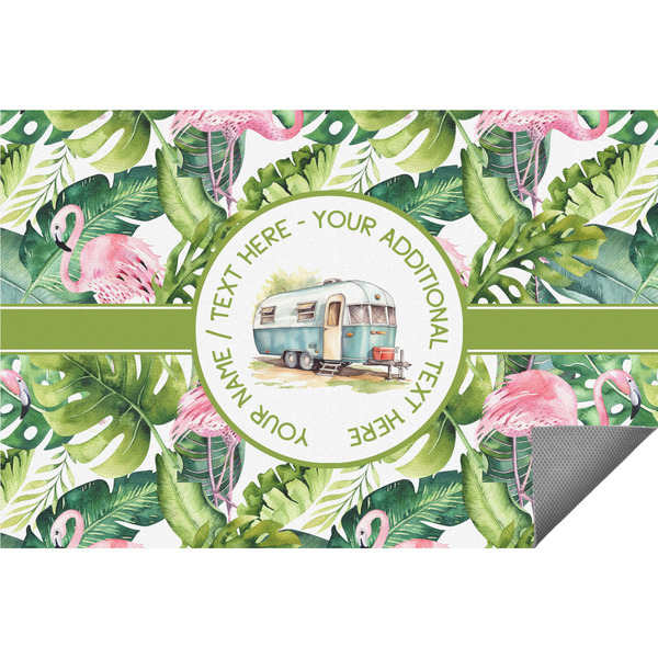 Custom Flamingo & Camping Indoor / Outdoor Rug (Personalized)