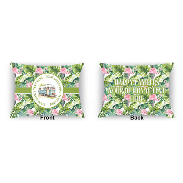 Flamingo & Camping Indoor Rectangular Burlap Pillow (Front and Back)