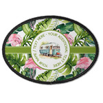 Flamingo & Camping Iron On Oval Patch (Personalized)