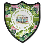 Flamingo & Camping Iron on Shield Patch B (Personalized)