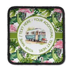 Flamingo & Camping Iron On Square Patch (Personalized)