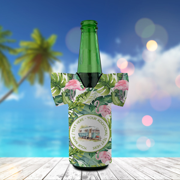 Flamingo & Camping Jersey Bottle Cooler - LIFESTYLE