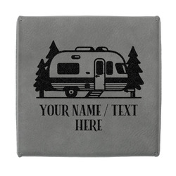 Flamingo & Camping Jewelry Gift Box - Engraved Leather Lid