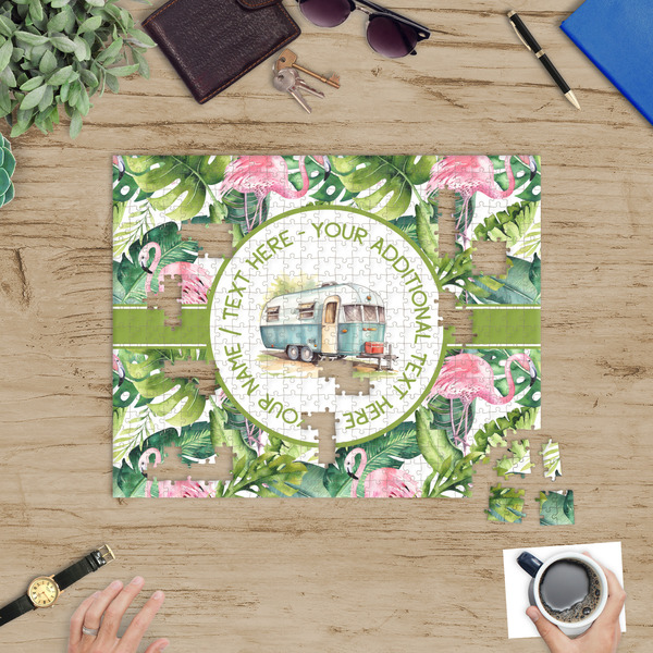 Flamingo & Camping Jigsaw Puzzle 500 Piece - In Context