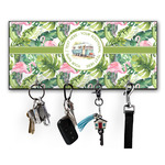 Flamingo & Camping Key Hanger w/ 4 Hooks (Personalized)
