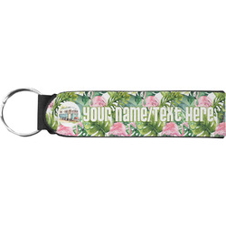 Flamingo & Camping Neoprene Keychain Fob