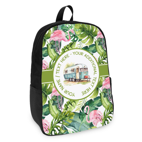 Custom Flamingo & Camping Kids Backpack (Personalized)