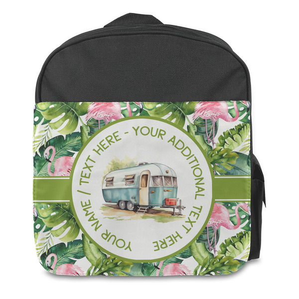 Custom Flamingo & Camping Preschool Backpack (Personalized)