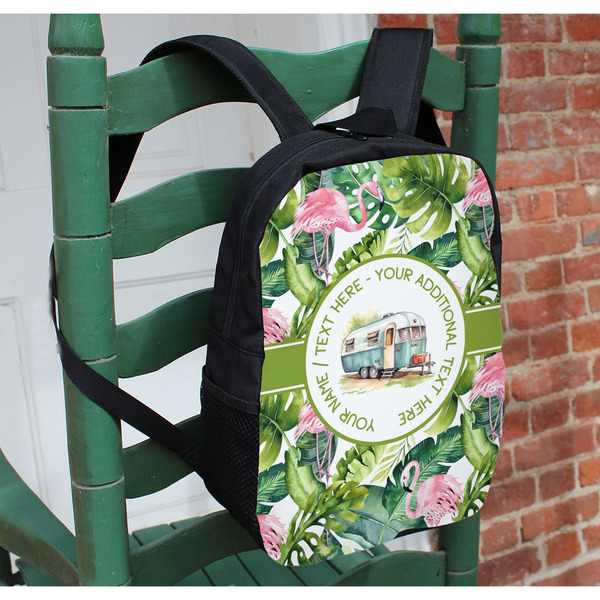 Flamingo & Camping Kids Backpack - In Context