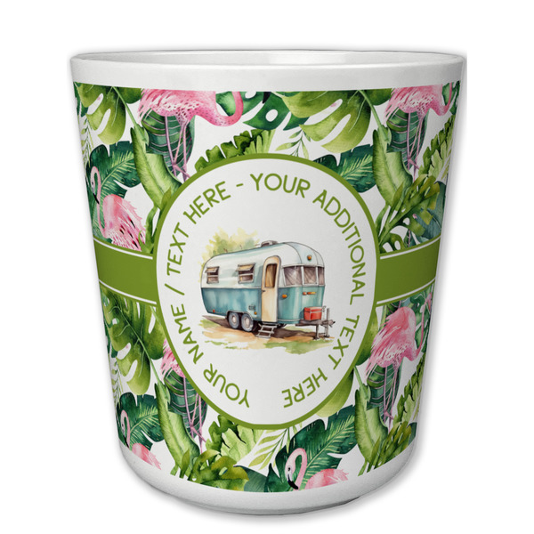 Custom Flamingo & Camping Plastic Tumbler 6 oz (Personalized)