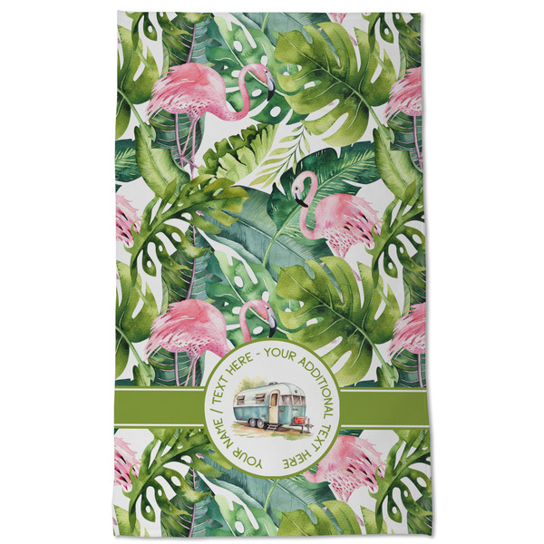 Flamingo & Camping Kitchen Towel - Poly Cotton - Full Front