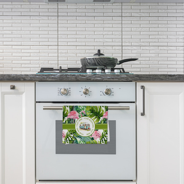 Flamingo & Camping Kitchen Towel - Poly Cotton - Lifestyle