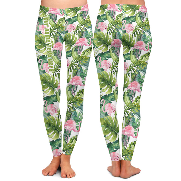 Flamingo & Camping Ladies Leggings - Front and Back