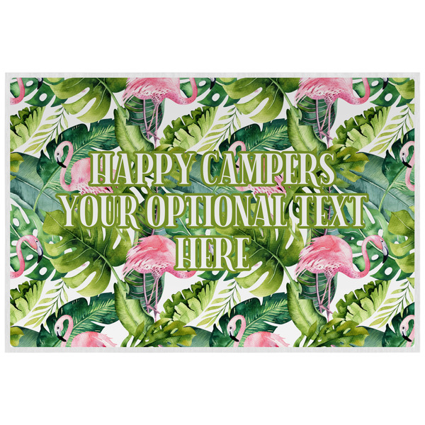 Flamingo & Camping Laminated Placemat - Back