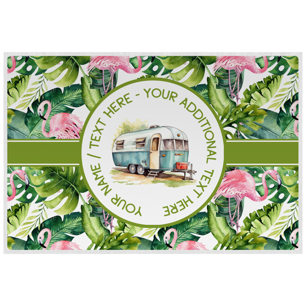 Custom Flamingo & Camping Laminated Placemat (Personalized)