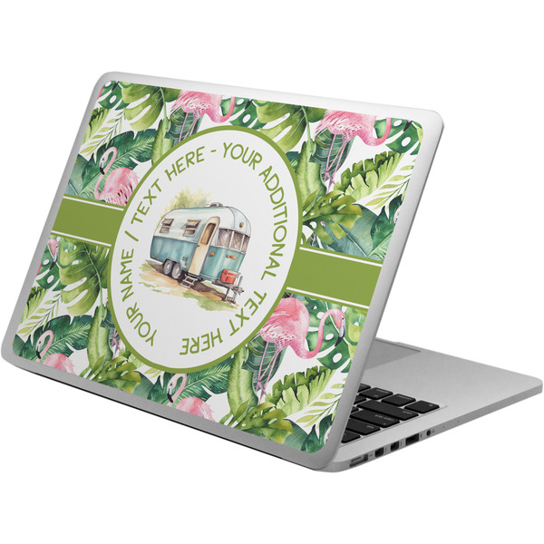 Custom Flamingo & Camping Laptop Skin - Custom Sized (Personalized)