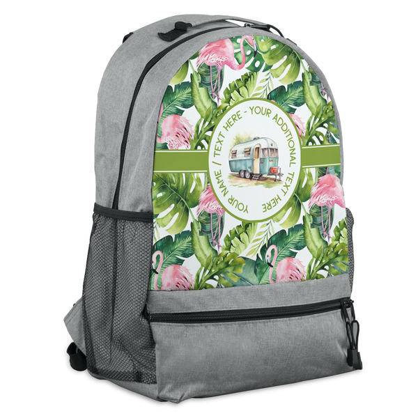 Custom Flamingo & Camping Backpack (Personalized)