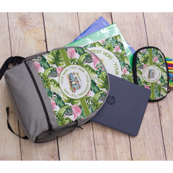 Flamingo & Camping Large Backpack - Gray - With Stuff