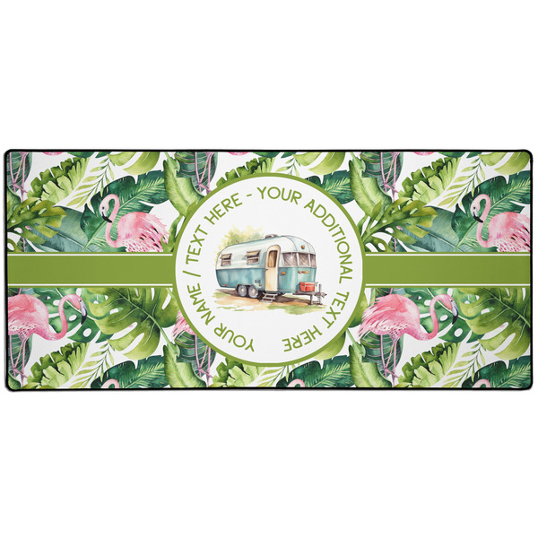 Custom Flamingo & Camping Gaming Mouse Pad - 3XL - 35" x 16" (Personalized)
