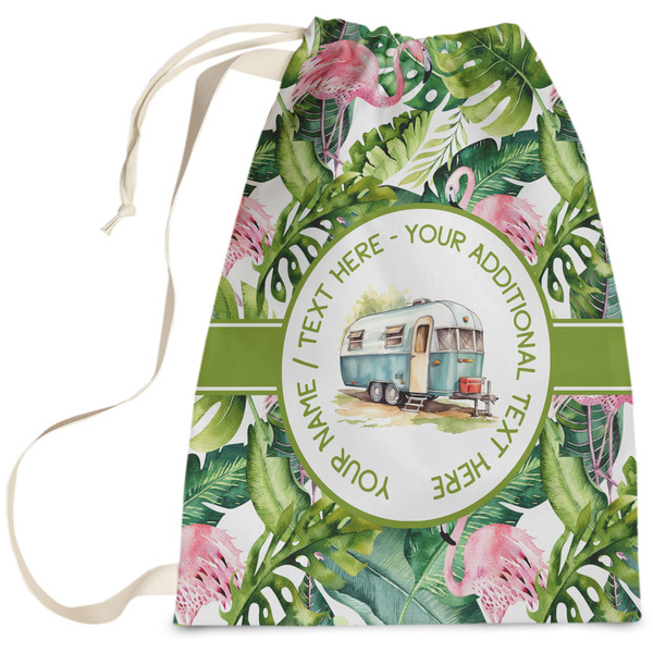 Custom Flamingo & Camping Laundry Bag (Personalized)