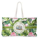 Flamingo & Camping Large Tote Bag with Rope Handles (Personalized)