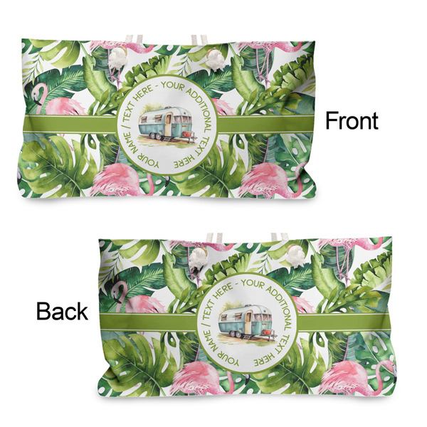 Flamingo & Camping Large Rope Tote - From & Back View