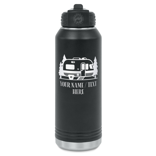 Custom Flamingo & Camping Water Bottle - Laser Engraved - Single-Sided
