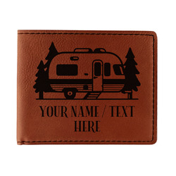 Flamingo & Camping Leatherette Bifold Wallet