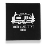 Flamingo & Camping Leather Binder - 1" - Black (Personalized)