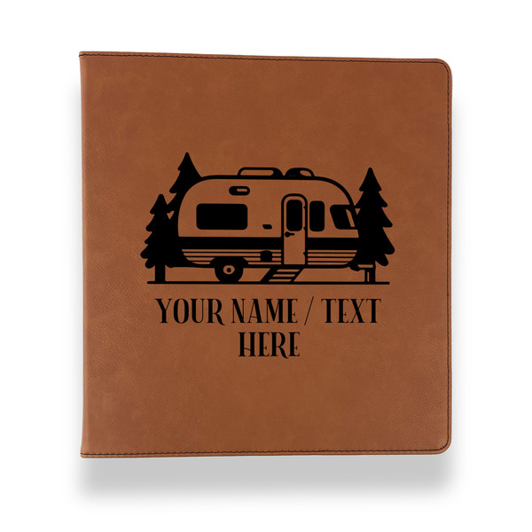 Flamingo & Camping Leather Binder - 1" - Rawhide - Front View