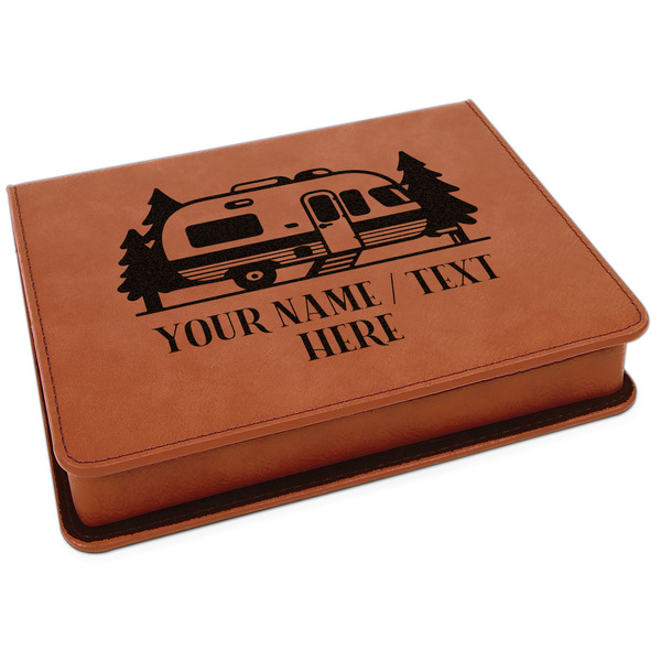 Custom Flamingo & Camping Leatherette 4-Piece Wine Tool Set