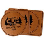 Flamingo & Camping Faux Leather Iron On Patch