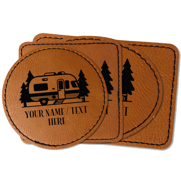 Custom Flamingo & Camping Faux Leather Iron On Patch