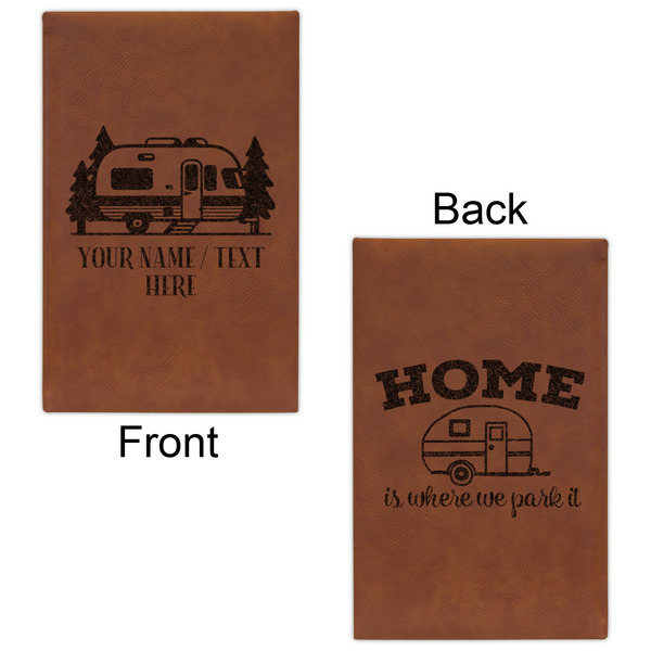 Flamingo & Camping Leatherette Sketchbooks - Small - Double Sided - Front & Back View