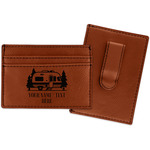 Flamingo & Camping Leatherette Wallet with Money Clip