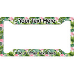 Flamingo & Camping License Plate Frame (Personalized)