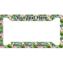 Flamingo & Camping License Plate Frame (Personalized)