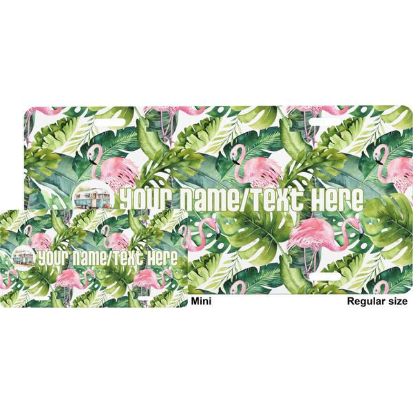 Flamingo & Camping License Plate - Sizes - Four Holes