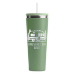 Flamingo & Camping RTIC Everyday Tumbler with Straw - 28oz - Light Green - Single-Sided